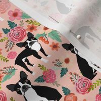 boston terrier dog pet puppy pets sweet dogs vintage flowers florals pink girly girls fabric for home textiles