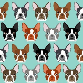 boston terriers grey red standard cute dog dogs pet pets dogs fabric 