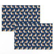 corgi dog pet puppy dogs corgis cute navy blue corgi fabric