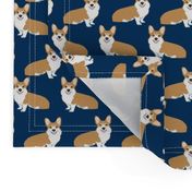 corgi dog pet puppy dogs corgis cute navy blue corgi fabric