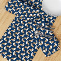 corgi dog pet puppy dogs corgis cute navy blue corgi fabric