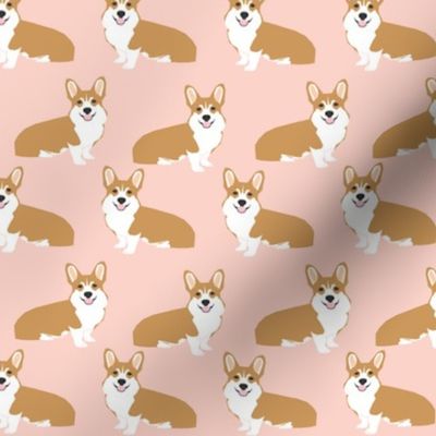 corgi corgis girls sweet pink pastel dogs dog pet pet fabric sweet corgi design