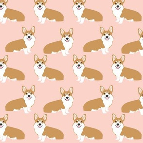 corgi corgis girls sweet pink pastel dogs dog pet pet fabric sweet corgi design