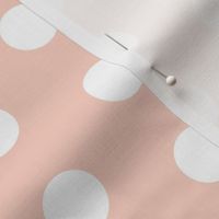 White Polka Dots on Peach - Large