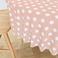 White Polka Dots on Peach - Large