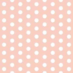 White Polka Dots on Peach - Large