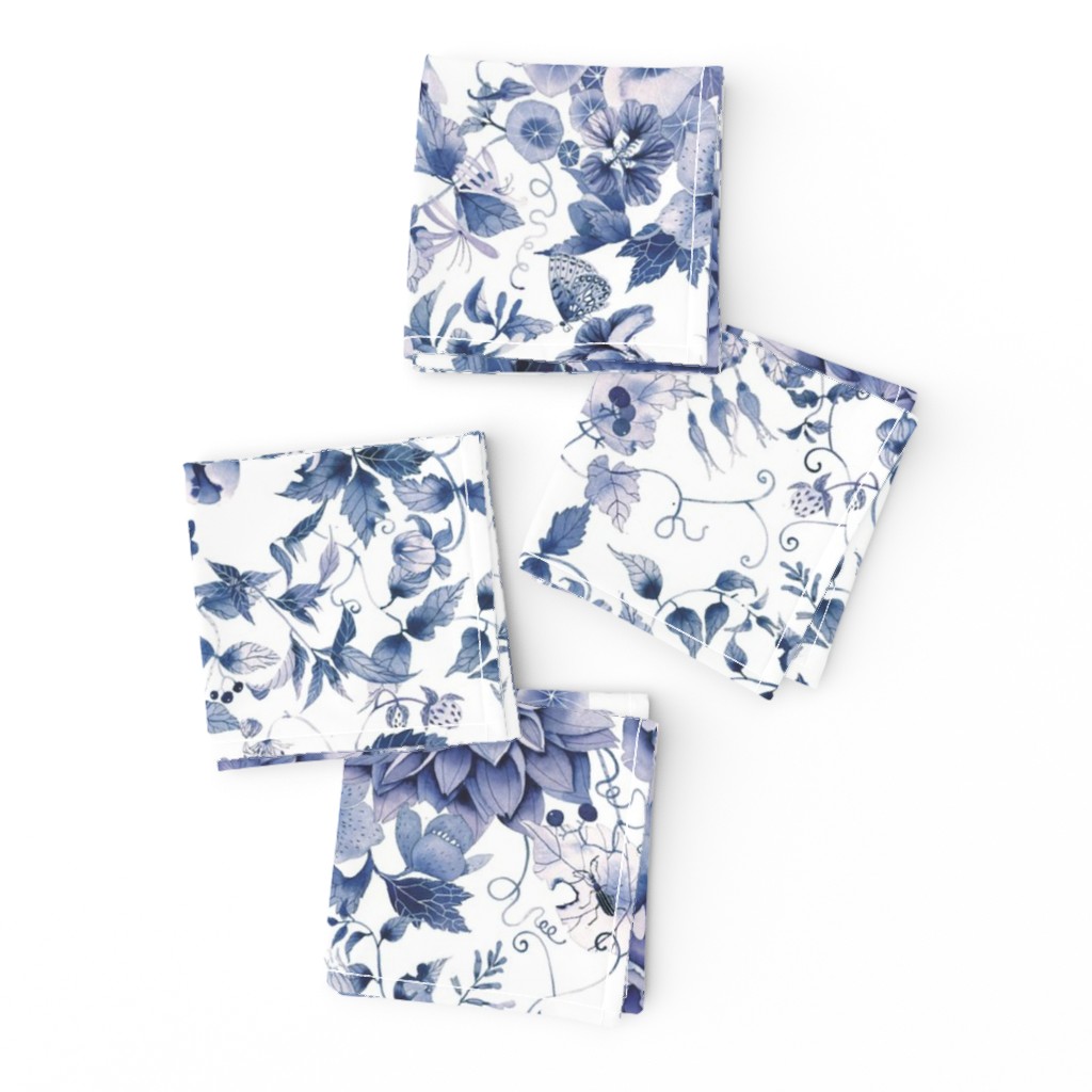 Blue and white floral