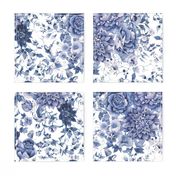 Blue and white floral