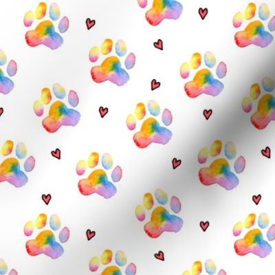 Rainbow Paw Prints - large
