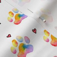 Rainbow Paw Prints - large
