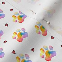 Rainbow Paw Prints - approx 1"