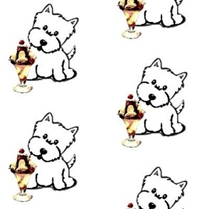 Westie with Ice Cream