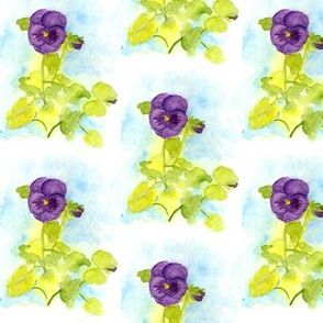 Purple Pansy Watercolor