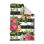 18" Floral Pop Stripes - Large Print