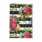 18" Floral Pop Stripes - Large Print