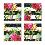 18" Floral Pop Stripes - Large Print