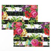 18" Floral Pop Stripes - Large Print