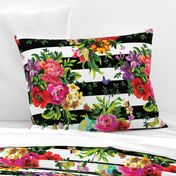 18" Floral Pop Stripes - Large Print