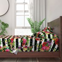 18" Floral Pop Stripes - Large Print