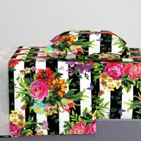 18" Floral Pop Stripes - Large Print