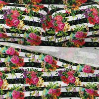 18" Floral Pop Stripes - Large Print