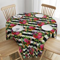 18" Floral Pop Stripes - Large Print