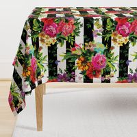 18" Floral Pop Stripes - Large Print