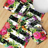 18" Floral Pop Stripes - Large Print