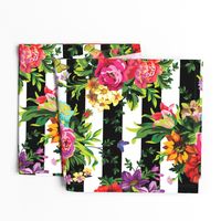 18" Floral Pop Stripes - Large Print