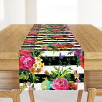 18" Floral Pop Stripes - Large Print