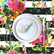 18" Floral Pop Stripes - Large Print