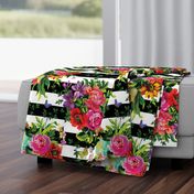 18" Floral Pop Stripes - Large Print