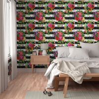 18" Floral Pop Stripes - Large Print