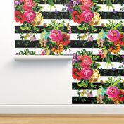 18" Floral Pop Stripes - Large Print