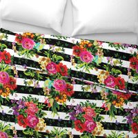 18" Floral Pop Stripes - Large Print