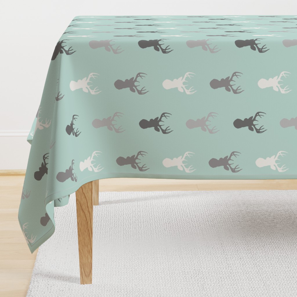 Deer-Mint/Grey/Off-White - woodland baby nursery