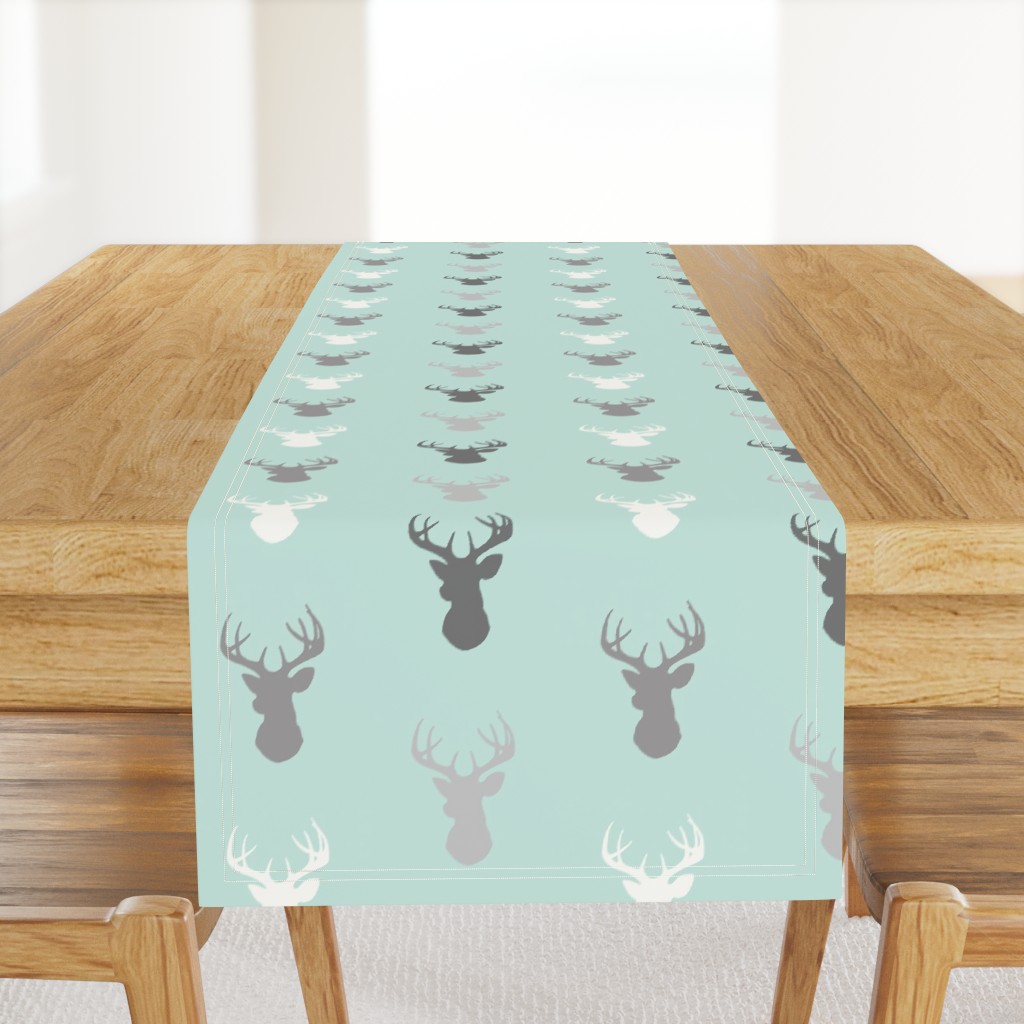 Deer-Mint/Grey/Off-White - woodland baby nursery