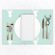 Deer-Mint/Grey/Off-White - woodland baby nursery