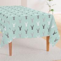 Deer-Mint/Grey/Off-White - woodland baby nursery