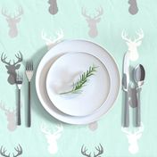 Deer-Mint/Grey/Off-White - woodland baby nursery