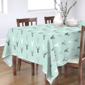 Deer-Mint/Grey/Off-White - woodland baby nursery