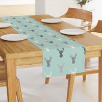 Deer-Mint/Grey/Off-White - woodland baby nursery