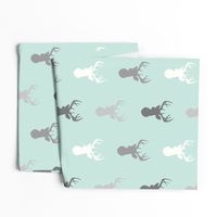 Deer-Mint/Grey/Off-White - woodland baby nursery