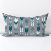 Arrow Feather- Teal/Blue/Grey- Winslow- Baby boy Woodland Nursery