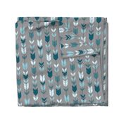 Arrow Feather- Teal/Blue/Grey- Winslow- Baby boy Woodland Nursery