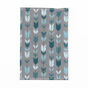 Arrow Feather- Teal/Blue/Grey- Winslow- Baby boy Woodland Nursery