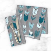 Arrow Feather- Teal/Blue/Grey- Winslow- Baby boy Woodland Nursery