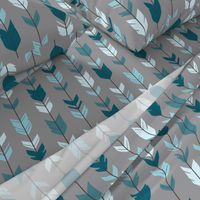 Arrow Feather- Teal/Blue/Grey- Winslow- Baby boy Woodland Nursery