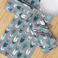 Arrow Feather- Teal/Blue/Grey- Winslow- Baby boy Woodland Nursery