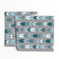 Arrow Feather- Teal/Blue/Grey- Winslow- Baby boy Woodland Nursery